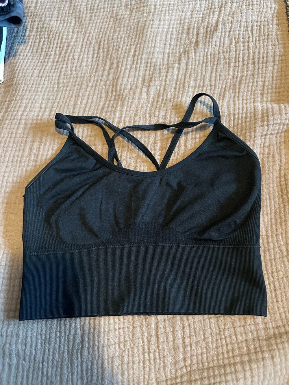 NVGTN Black Seamless Strappy Sports Bralette